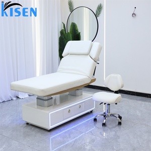 Fauteuil de Beauté Électrique Réglable Kisen Luxury Clinic avec 4 Moteurs, Lumière LED Bleue Tendance, pour Tatouage et Extensions de Cils, avec Armoire Intégrée - Product Image 4