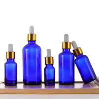 MUBBP Vente en gros Flacon compte-gouttes en verre bleu Huile essentielle avec compte-gouttes 5ml 10ml 15ml 20ml 30ml 50ml 100ml Emballage en verre