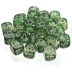 Dados de resina personalizables de 20 mm con purpurina brillante para el juego de Piedra, Papel y Tijera, dados RPS de acrílico transparente, dados de resina para juegos de bebidas al por mayor - Product Image 2