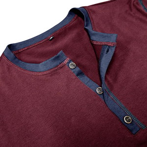 Hombres Casual Color a juego elástico Atlético Stand Collar Base camisa de manga corta Camiseta - Product Image 6