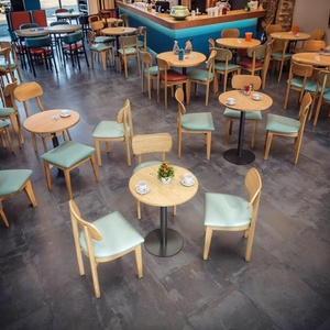 Juego de Mesa y Sillas de Madera y Acero, Mesas para Cafetería, Restaurante, Muebles Estilo Rústico - Muebles - - Product Image 2