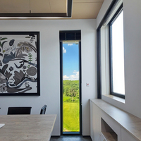 Fenêtre à cadre mince en aluminium à faible valeur U, vitrage fixe haute performance pour maison passive moderne