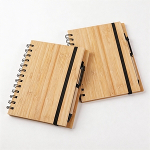 <span class=keywords><strong>Quaderno</strong></span> a <span class=keywords><strong>Spirale</strong></span> in Bambù con Logo Personalizzato, Formato A5, 70 Fogli per Cancelleria Studenti - Product Image 1