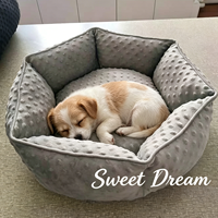 Cama Redonda para Mascotas con Diseño de Burbujas Ultra Suaves, Nido de Felpa, Anti-Ansiedad, Calmante, Agradable al Tacto para Gatos y Perros Pequeños