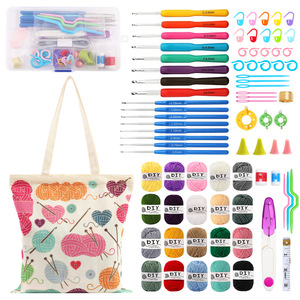Herramientas <span class=keywords><strong>para</strong></span> Tejer a Mano en Casa, 20 Rollos <span class=keywords><strong>de</strong></span> Hilo, Suéteres, <span class=keywords><strong>Gorros</strong></span>, Ganchos <span class=keywords><strong>de</strong></span> Crochet, Juego Completo <span class=keywords><strong>de</strong></span> Bolsas <span class=keywords><strong>de</strong></span> Lona, Juegos <span class=keywords><strong>de</strong></span> Crochet - Product Image 1