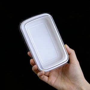 Caixas Quadradas de PET Descartáveis e Recicláveis para Alimentos, Personalizadas por Atacado, com Tampas Transparentes para Bolos, Sanduíches, <span class=keywords><strong>Hot</strong></span> Dogs, Sushi e Hambúrgueres - Product Image 4