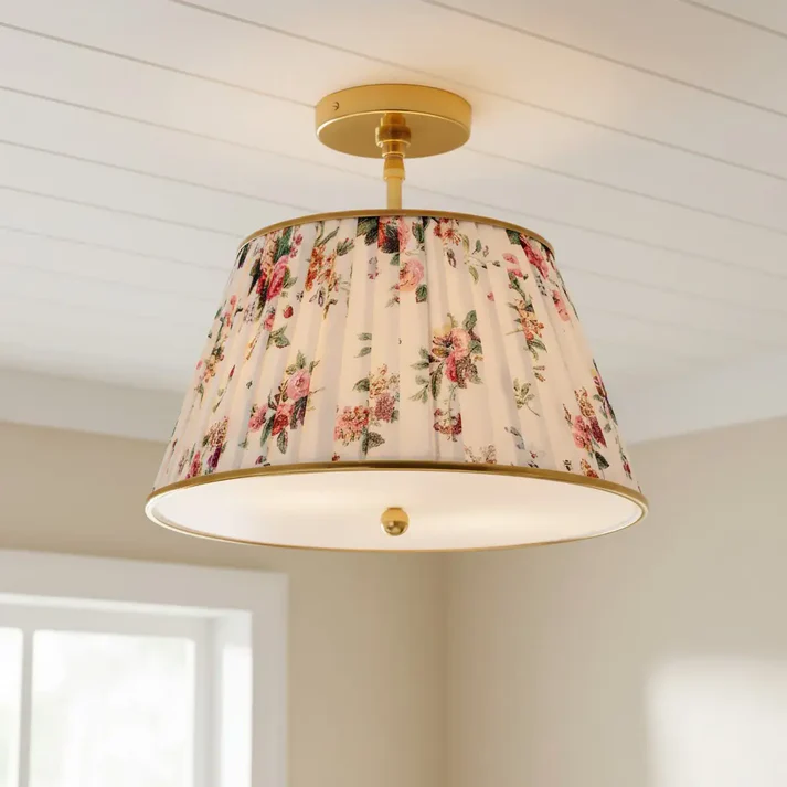 2026 Customized Cotton Flowers Pattan Fabric Pendant Light, Printed Fabric Ceiling Lamp, Decorative Lampshade for Pendant Lamps