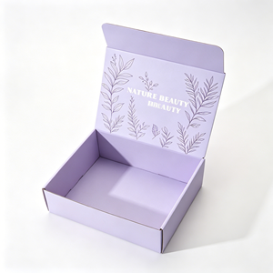 Caja de Envío Corrugada con Cierre Automático, Impresión Personalizada, Diseño Floral Botánico, Laminado Mate/Brillante, Caja para Comercio Electrónico - Product Image 1