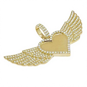 Premium Gold Lab Grown Diamond <b>Angel</b> Wing Photo Pendant Personalized Picture Pendant Custom Gift Jewelry - Product Image 3