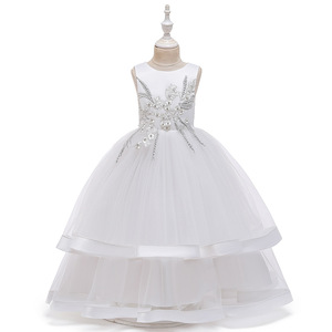 5019 Hochwertige Kinder Mädchen Kleidung Neueste Mode Ärmellose Puffy Party Kleider Hochzeit <span class=keywords><strong>Blumen</strong></span> Mädchen Kleid - Product Image 5