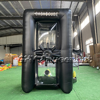 Équipement de location pour fêtes, Cube à argent gonflable, Machine à argent gonflable, Attrape-argent gonflable avec 2 souffleurs