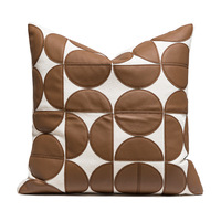 Housse de coussin géométrique de luxe en PU texturé 18x18, housse de coussin décorative douce pour canapé, salon, hôtel, décoration minimaliste moderne pour la maison