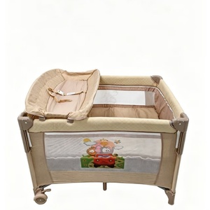 Cuna de Metal Plegable Portátil para Bebé, Cama para Bebé con Protección Anticaídas, Mesa para Cambiar Pañales - Product Image 1