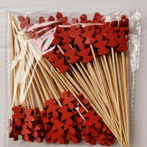 High Quality Christmas Fruit Skewer Sticks Disposable Bamboo Wooden Skewers Xmas Tree Elk Santa Decorative <b>Toothpicks</b> - Product Image 5