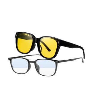 Lunettes de soleil unisexe or vert verres polarisés noir TR90 monture en métal style de rue coussinet nasal détachable logo lunettes de soleil - Product Image 2