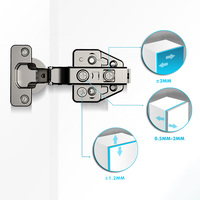 Charnière Invisible Topcent 3D Réglable Hydraulique à Fermeture Amortie pour Meuble
