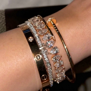 Pulsera de tenis de oro real con diamantes naturales para mujer, oro rosa, forma de pera, certificado IGI, regalo de boda, joyería fina - Product Image 4
