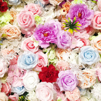 Mur de fleurs en soie multicolores NINI, bleu, rose, blanc, roses pour la décoration de mariage, de fête, de photographie, pour la Saint-Valentin