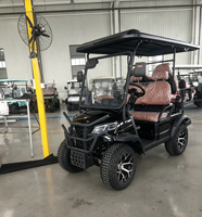 Voiturette de golf électrique surélevée 2+2 places avec pare-brise, Buggy électrique tout-terrain pour visites touristiques en station balnéaire et parc