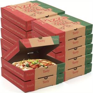 Caja de Pizza de Papel Kraft Personalizada de 7/8/10/12 Pulgadas, Caja de Embalaje para Llevar de Calidad Alimentaria, Imprimible con Logotipo - Product Image 1