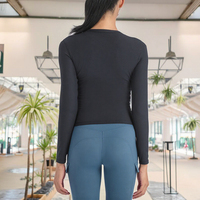 Nouveaux hauts d'équitation pour femmes avec culotte à manches longues et col rond pour matériel de course Vêtements de couche de base pour femmes