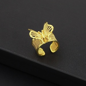 Ensemble de bijoux en laiton plaqué or 24 carats JXX pour femmes, bracelet ouvert, bague, boucles d'oreilles pour mariage et fête - Product Image 5