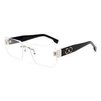 Lunettes de lecture carrées sans monture faites à la main de marque de créateur haut de gamme, motif animal, verres transparents dorés, pour visages en forme de losange, adultes, écologiques