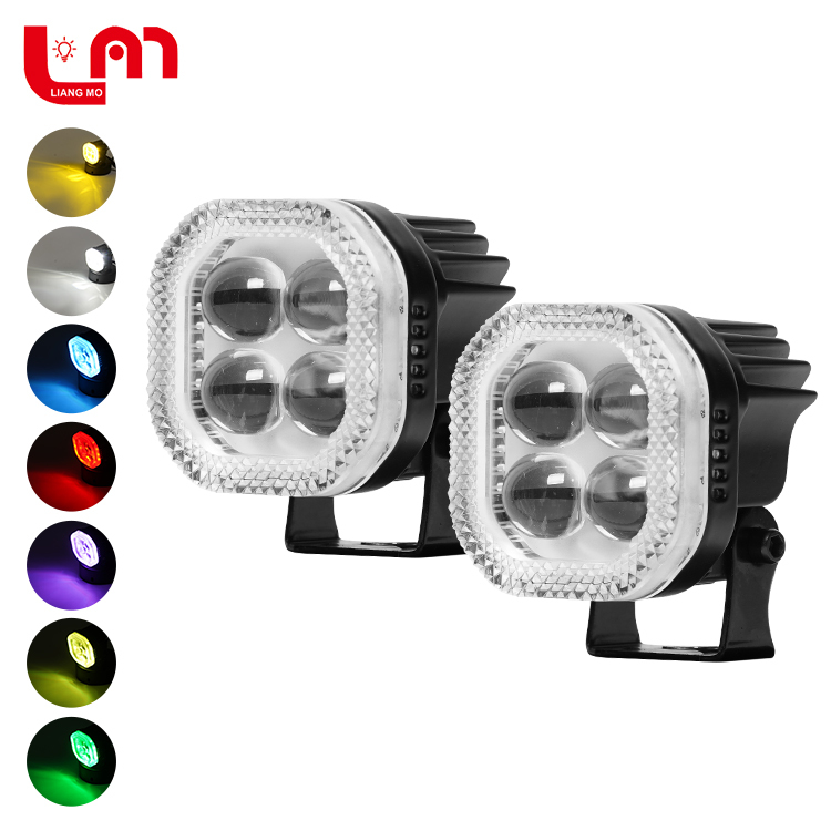 12V 80V 30W RGB LED Work Light Square RGB Colorful Spot Driving Light Universal Fog Lamp for Motor Car Offroad Trucks