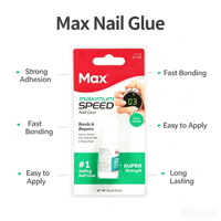 Colle à ongles liquide UV Max Clear, formule sans durcissement à la lumière, adhésif puissant, durée de conservation de plus de 30 jours, flacon en plastique, fournitures pour nail art