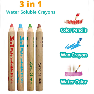 Woody <span class=keywords><strong>crayon</strong></span> 4 couleurs 3 en 1 jumbo mini taille ensemble de crayons en bois emballé dans une boîte en papier pour les enfants avec taille-<span class=keywords><strong>crayon</strong></span> - Product Image 5