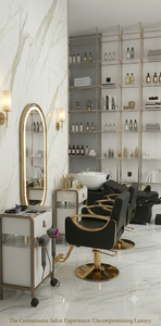 ชุดเฟอร์นิเจอร์ร้านเสริมสวยหรูหราสไตล์โมเดิร์น พร้อมเก้าอี้ กระจก LED สถานีทำผม เตียงสระผม สำหรับร้านทำผมเสริมสวย - Product Image 2