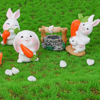 Dessin animé mignon lapin jardinage petit animal résine accessoires artisanat personnalisé maison micro paysage ornement vente en gros