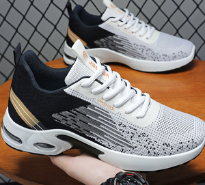 Wholesale Autumn Fashion Mens Sporty Sneakers Breathable <b>Net</b> Lace-up Running Shoes Durable PVC Outsole Cool Casual Shoes Men - Product Image 6