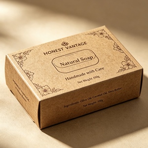 Boîte en papier kraft avec logo imprimé numérique personnalisé pour l'emballage de savon, de produits de beauté et de thé, avec finition mate et design pliable - Product Image 5