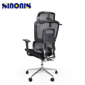 Silla de Oficina Ergonómica Giratoria Moderna Sinonis, Silla de Oficina de Malla con Altura Ajustable, Asiento de Tela y Metal PP, Soporte Lumbar, Silenciosa, de PU - Product Image 2