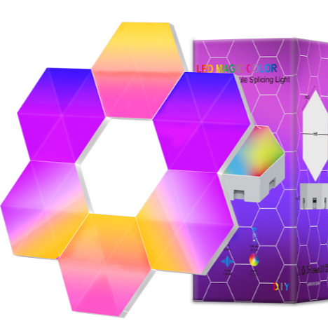 Touch Control Quantum Lamp Hexagonal Modular RGB LED Wall Light for Bedroom Gaming Room Decor