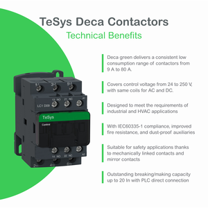 SCHNE1DER LC1D1506BD TeSys Série Deca Contacteur d'automatisation industrielle tripolaire 150A 24V Montage sur rail DIN 50/60Hz - Product Image 6