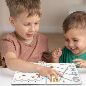 4 cahiers de pratique d'écriture <span class=keywords><strong>r</strong></span>éutilisables et écologiques avec rainures pour enfants et tout-petits, unisexe - Product Image 1