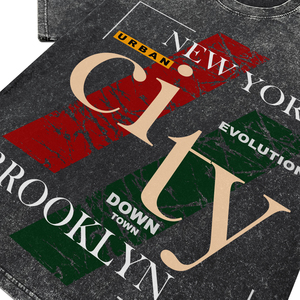 T-shirt Homme Personnalisé en Coton de Haute Qualité OEM ODM, Imprimé Lettres Brooklyn, Noir Délavé à l'Acide, Respirant, Coupe Décontractée Oversize - Product Image 4