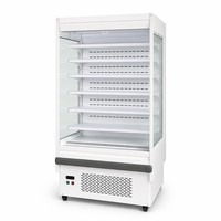 Vitrine Réfrigérée Verticale à Rideau d'Air, Multi-Niveaux, 48°C, Refroidissement par Ventilation Ambiante, LED, pour Supermarché et Magasin Commercial