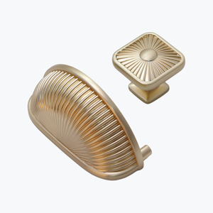 Semicircular Fan Curved Pulls &amp; Square Sunburst Single Hole Drawer <strong>Knobs</strong> for Cabinet <strong>Doors</strong> Drawers Wardrobes Dressers - Product Image 3