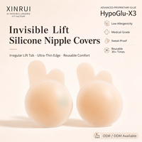 XINRUI Cache-tétons en silicone invisibles, adhésifs, réutilisables et lavables, effet liftant pour robes dos nu, Vente en gros OEM ODM