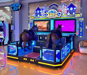 Dragon Knight à pièces 2 joueurs Simulation Arcade Sport 220V Construction en bois en métal Machine de jeu de course de chevaux de boxe - Product Image 3