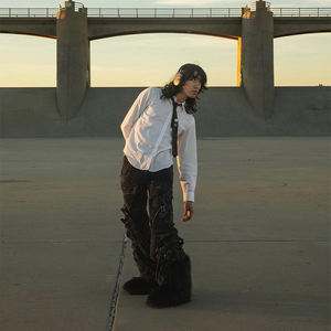 DiZNEW Nueva Tendencia <span class=keywords><strong>Jeans</strong></span> Baggy Personalizados con Múltiples Cinturones, <span class=keywords><strong>Jeans</strong></span> de Talla Grande para Hombre - Product Image 4