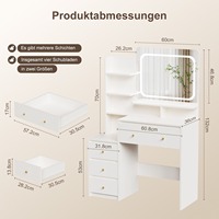 Miroir de maquillage en bois personnalisé, table de toilette moderne pour chambre à coucher, vente en gros, MOQ 100