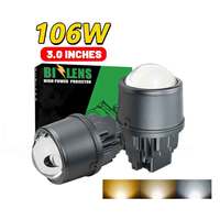 Projecteur de brouillard LED de haute qualité 3 pouces F30 106W IP68 étanche 3 couleurs, lentille de projecteur laser Bi-LED