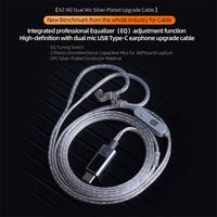 Câble de mise à niveau Type C plaqué argent KZ M2 à double microphone, microphone professionnel à double microphone, pleine gamme, ultra HD