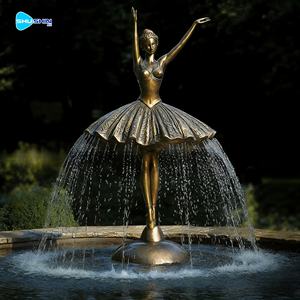 Moderne Außendekoration Maßgefertigte Metallkunst Tanzende Mädchen Brunnen Bronze Ballerina Wasserbrunnen - Product Image 4