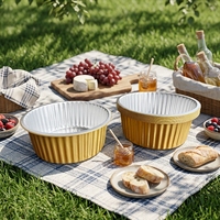 Gobelet de cuisson en aluminium de qualité alimentaire avec bord doré, empilable, jetable, pour mousse et tarte