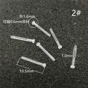 Postes para pendientes de resina transparente con fundas de plástico para hacer joyas DIY, forma redonda, 10 unidades - Product Image 5